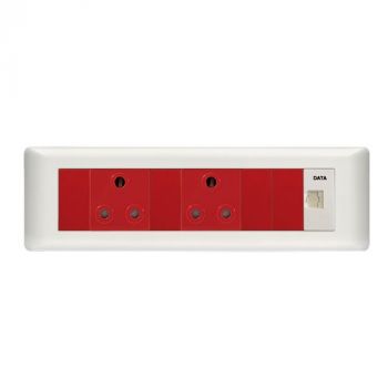 Crabtree 19004/111 Diamond 9 Way - 2x164-1 Red Dedicated + Data RJ45 CAT6