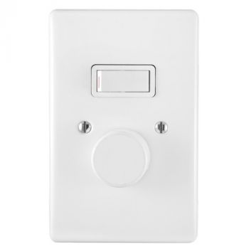Crabtree 1944/101P Classic 1 Lever 600W Rotary Dimmer on Yoke with Steel Coverplate