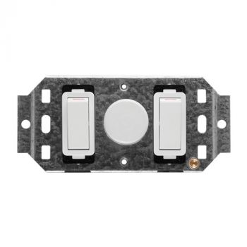 Crabtree 1945/001 Classic 2 Lever 600W Rotary Dimmer Switch on 2x4 Yoke