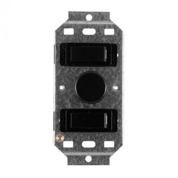 Crabtree 1945/008 Classic 2 Lever 600W Rotary Dimmer Switch on Yoke