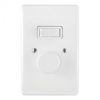 Crabtree 1964/101 Classic 1 or 2 Lever LED Press On/Off Rotary Smart Dimmer White Coverplate 225W