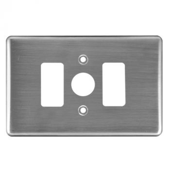 Crabtree 2082/511 Classic 2 Lever Dimmer Steel Coverplate
