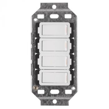 Crabtree 2487P Classic 4 Lever 4x1 Way Switch on 2x4 Yoke