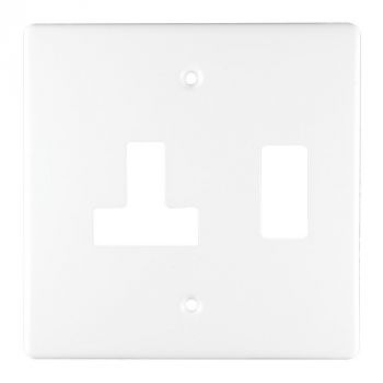 Crabtree 2940/101 Classic Single BS (13A) Switched Steel Socket Coverplate