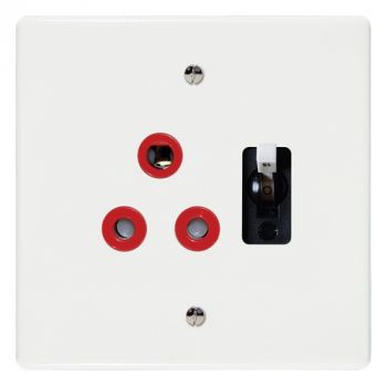 Crabtree 6377D/15A Classic Red Single Dedicated Socket with Single Pole 15A Circuit Breaker