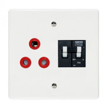Crabtree 6387D/15A Classic Single Dedicated Socket with Double-Pole 15A Circuit Breaker