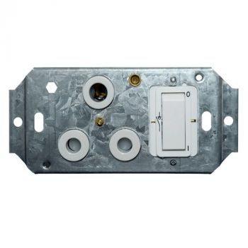 Crabtree 6396H/121 Classic Single Isolated STD Socket 164-1 White Double-Pole Switched White on 4x2 Yoke
