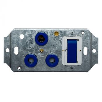 Crabtree 6396HD/727 Classic Single Dedicated Socket 164-4 Blue Double-Pole Switched Blue on 4x2 Yoke