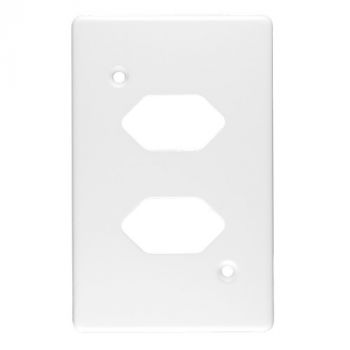Crabtree 6527/101P Classic Double Slimline Unswitched Steel Socket Coverplate