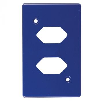 Crabtree 6527/107 Classic Double Slimline Unswitched Steel Socket Coverplate