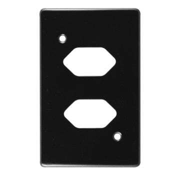 Crabtree 6527/108 Classic Double Slimline Unswitched Steel Socket Coverplate