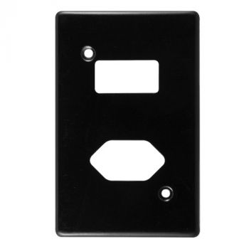 Crabtree 6528/108 Classic Single Slimline Socket Switched Steel Coverplate