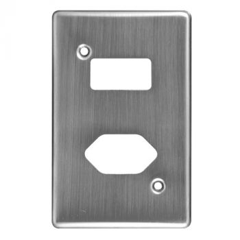 Crabtree 6528/511 Classic Single Slimline Socket Switched Steel Coverplate