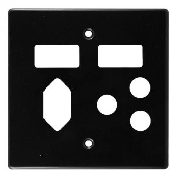 Crabtree 6529/108 Classic Coverplate Combo 1x164 + 1x164-2 Switched Steel Socket