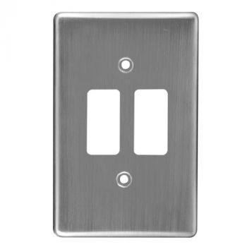 Crabtree 6542/511 Classic 2 Lever Steel Coverpate