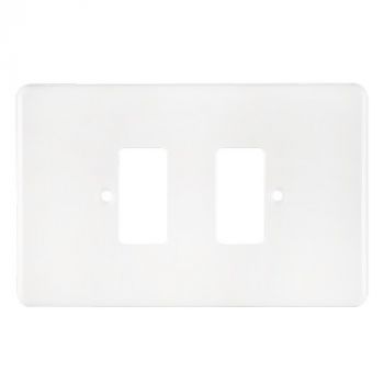 Crabtree 6542H/101 Classic 2 Lever Horizontal Steel Coverplate