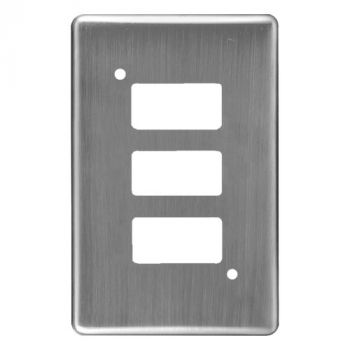 Crabtree 6543/511 Classic 3 Lever Steel Coverplate