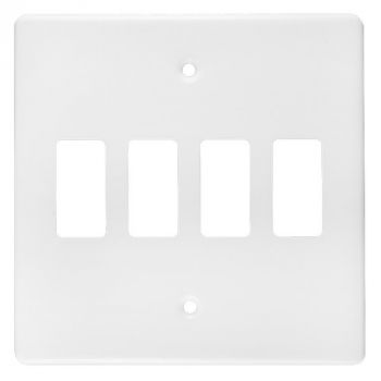 Crabtree 6544/101 Classic 4 Lever Steel Coverplate