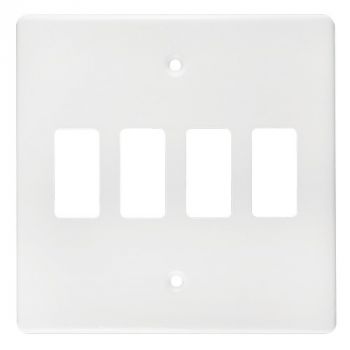 Crabtree 6544/6/601 Classic 4 Lever Plastic Coverplate
