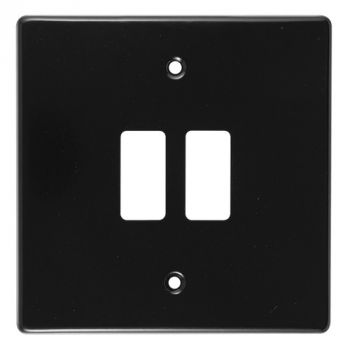 Crabtree 6545/108 Classic 2 Lever Steel Coverplate