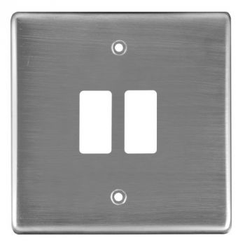 Crabtree 6545/511 Classic 2 Lever Steel Coverplate