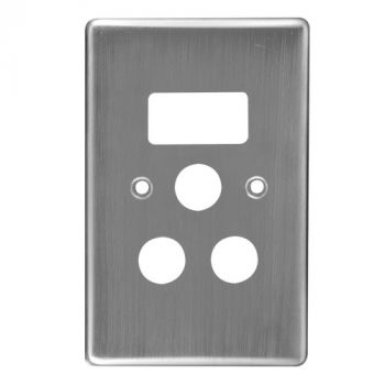 Crabtree 6546/511 Classic Single STD Switched Steel Socket Coverplate