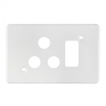 Crabtree 6546H/101P Classic Single STD Switched Steel Socket Coverplate