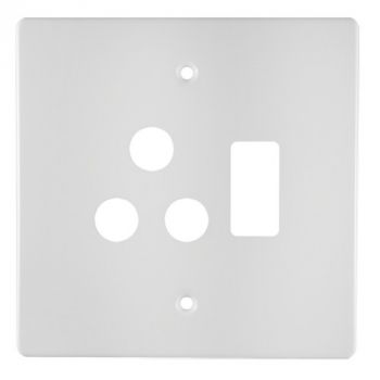 Crabtree 6547N/101P Classic Single STD Switched Steel Socket Coverplate