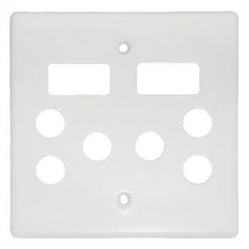 Crabtree 6548/101 Classic STD Double Switched Steel Socket Coverplate