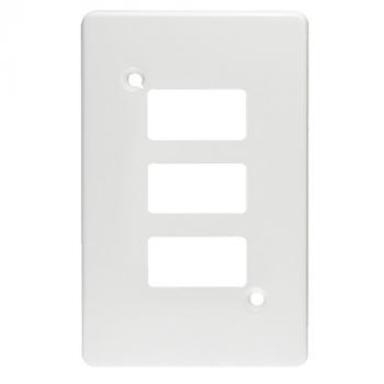 Crabtree 6554/101 Classic 3 Lever Spaced Knock-out Steel Coverplate