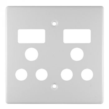 Crabtree 6563/101P Classic Double Monoblock Switched Steel Socket Coverplate