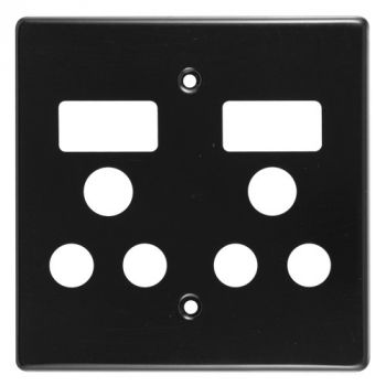 Crabtree 6563/108 Classic Double Monoblock Switched Steel Socket Coverplate