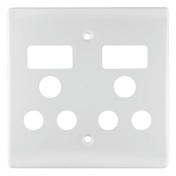 Crabtree 6563/6/601 Classic Double Monoblock Switched Plastic Socket Coverplate