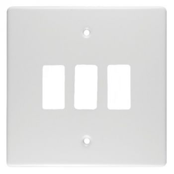 Crabtree 6577/101 Classic 3 Lever Steel Coverplate