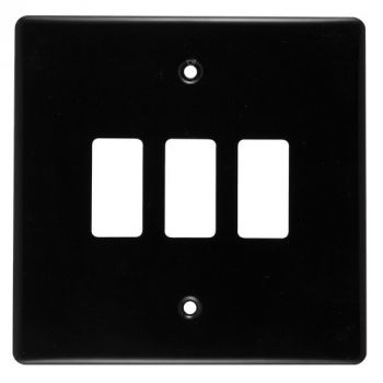 Crabtree 6577/108 Classic 3 Lever Steel Coverplate