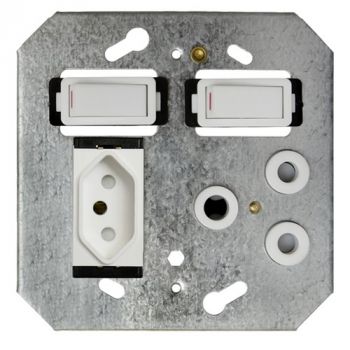 Crabtree 6859P Classic Combination Switched Socket (1x164-1, 1x164-2) on Yoke