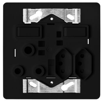 Crabtree 6868/008 100x100, 4x4 16A Slimline combo socket plus yoke, Polycarb, black