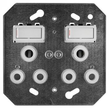 Crabtree 6881/001P Classic Double Monoblock Switched 164-1 Socket on Yoke
