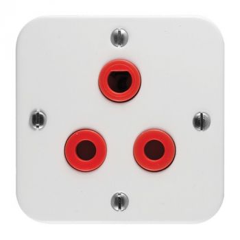 Crabtree 7379D/003 Classic Industrial Single Dedicated Red Socket 164-4 Unswitched on 75x75 White Surface Box