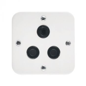 Crabtree 7379D/008 Classic Industrial Single Dedicated Black Socket 164-4 Unswitched on White Surface Box