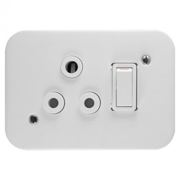 Crabtree 7390P Classic Industrial Single STD 164-1 Switched Socket on Surface Box