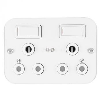 Crabtree 7392/001P Classic Industrial Double STD 164-1 Switched Socket on Surface Box