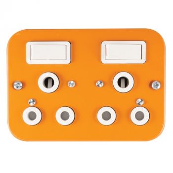 Crabtree 7392/002 Classic Industrial Double STD Switched Socket 164-1 on 119x83 Surface Box
