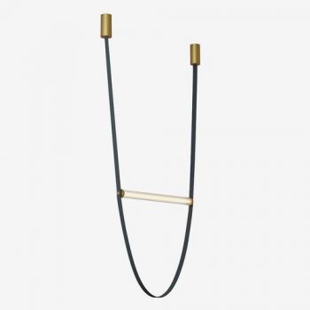 Dark Lighting Cintura Small Pendant Grey with Brass ends