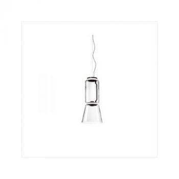 Dark Lighting Coupe Clear Glass Pendant with Black Metal 