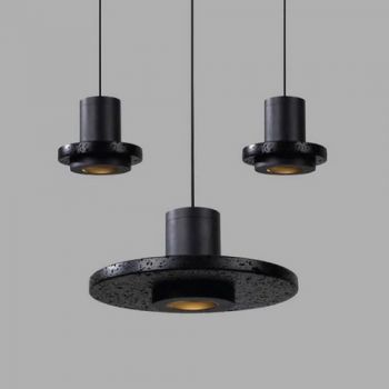 Dark Lighting Hat Large Pendant Lamp GU10 Matt Black