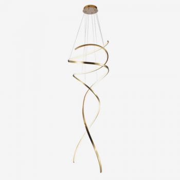 Dark Lighting Initial Brushed Gold Pendant