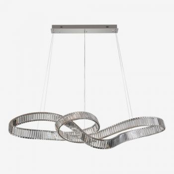 Dark Lighting Suave Double Crystal Pendant Chrome 
