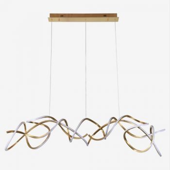Dark Lighting Signature Brushed Gold Pendant