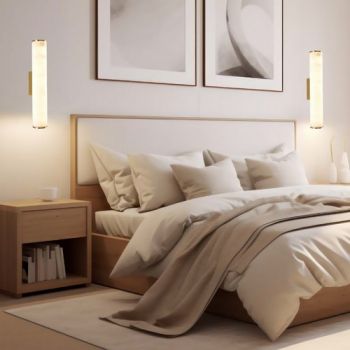 Dark Lighting Empire Wall Light LED 12W Alabaster and metal